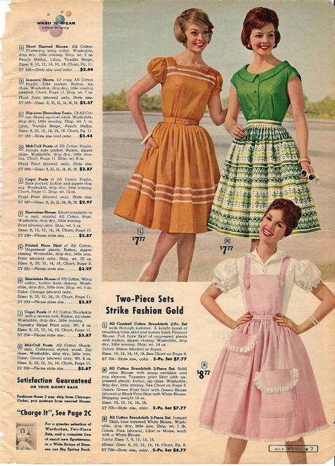 montgomery wards summer 1961 catalog Varsity Fashion, Fashion Youtubers, Fashion Meaning, Early 60s Fashion, 1970s Summer, Fashion Quiz, Vintage Clothes Patterns, Fashion 40s, Drama Fashion