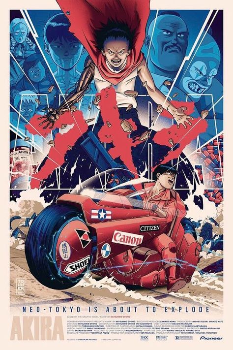 Akira Movie, Akira Poster, Akira Anime, Movie Outfits, Alternative Movie Posters, Movie Poster Art, Cool Wallpapers Art, Film Art, Poster Artwork