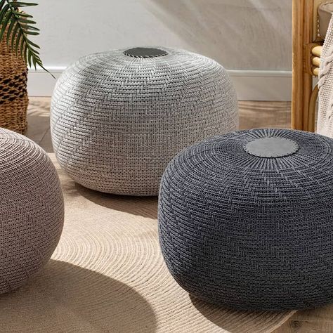 Bean Bag Room, Bag Room Decor, Pouf Seating, Knitted Pouffe, Scandinavian Design Style, Pouf Footstool, Pouf Chair, Scandinavian Furniture Design, English Home