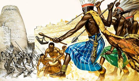 Bantu tribesmen Kingdom Of Kongo, Warriors Illustration, Historical Warriors, African People, Post Mortem, African History, Southern Africa, East Africa, Zimbabwe