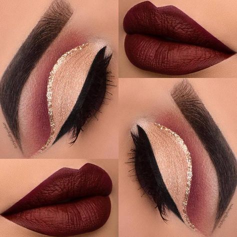 Beautiful Makeup Ideas with Maroon Lips picture 5 Maroon Matte Lipstick, Maquillage Kylie Jenner, Maroon Makeup, Maroon Lips, Lipstick Inspiration, Quinceanera Makeup, Burgundy Makeup, Maquillage Yeux Cut Crease, Make Up Designs