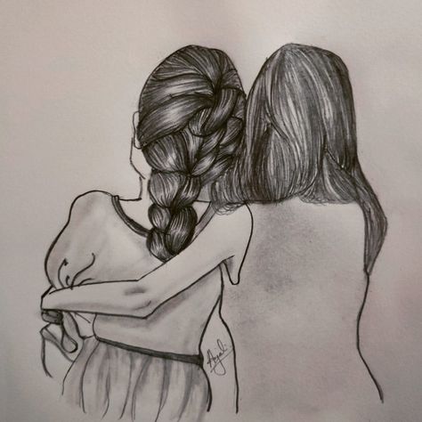 Video by Anjali Rawat on YouTube  #BestFriendsSketch #DrawingGirls Best Friends Hugging Drawing, Two Best Friends Sketch, Best Friends Drawings, Best Friends Sketch, Two Best Friends Drawing, Two Friends Drawing, Friends Art Drawing, Best Friend Drawing Sketches, Best Friend Painting Ideas