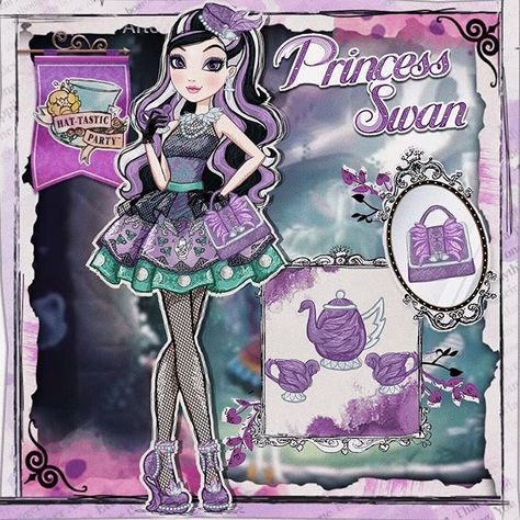 // Princess Swan- Getting Fairest🌙💋✨ #everafterhigh #everafterhighoc #everafterhighdoll #everafterhighcollector #everafteroyal… Ever After High Names, Romance Status, Ever After High Rebels, Princess Inspired Outfits, Ever After Dolls, High Hat, Alice In Wonderland Aesthetic, Princess Hat, Disney Princess Artwork