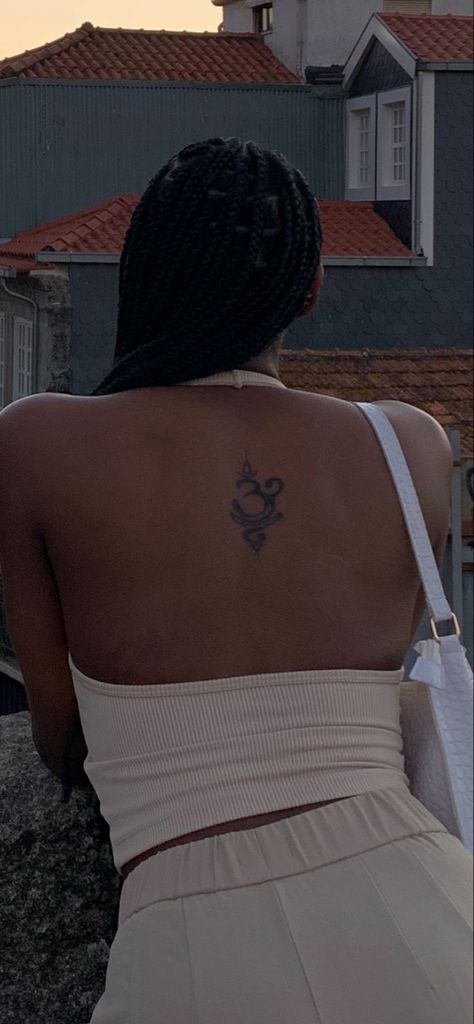 Back Tattoos Plus Size Women, Tattoos Plus Size Women, Center Back Tattoo, Oshun Tattoo, Tattooed Plus Size Women, Round Tattoos, Round Tattoo, Spiritual Tattoo, Tattoo Women