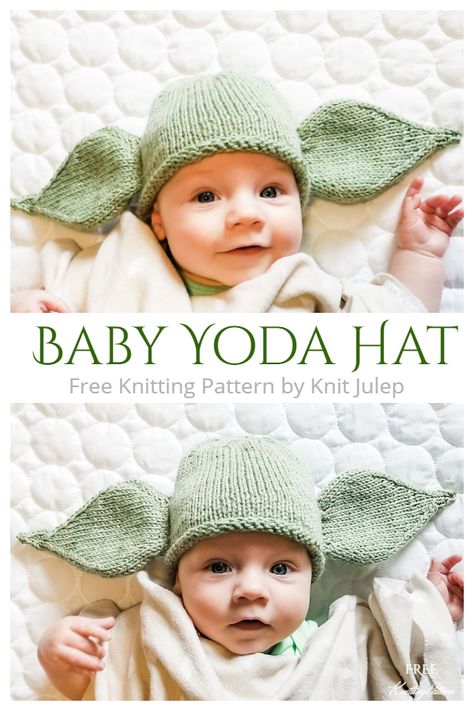 Yoda Hat Free Knitting Patterns - Knitting Pattern Hat Free Knitting Pattern, Baby Hat Free Pattern, Baby Hat Knitting Pattern, Baby Boy Knitting Patterns, Hat Knitting Pattern, Knitting Patterns Free Hats, Baby Boy Knitting, Baby Hat Patterns, Baby Boy Hats