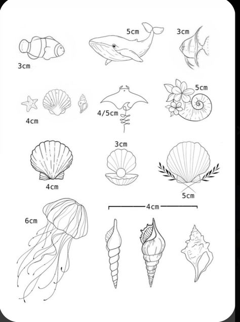 Strand Tattoo, Small Beach Tattoos, Ocean Things, Hawaii Tattoo, Beachy Tattoos, Tropical Tattoo, Hawaii Tattoos, Seashell Tattoos, Shell Tattoos