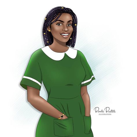 HE CAREER WOMAN PROJECT #NURSE #GETinspired Tag a female friend who is or will be a beautiful nurse #bennie_buatsie_illustrationz #AFRICAN Student Uniform, Nurse Student, Career Woman, Female Friends, Zimbabwe, Nursing Students, Tanzania, Neck Dress, Career