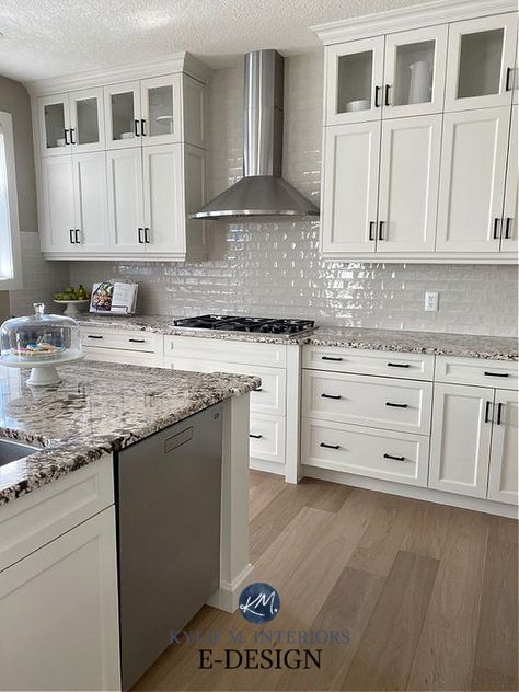 Off White Kitchen Cabinets, Dark Gray Kitchen, Dark Gray Kitchen Cabinets, Gray Kitchen Cabinets, Kitchen Cabinet Makeover, Dark Countertops, Painted Kitchen, Gray Kitchen, Granite Countertops Kitchen