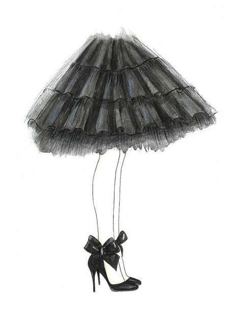 Black Tulle Skirt, Teen Wall Art, Fashion Illustration Watercolor, Black And White Girl, Tulle Skirt Black, Girls Room Wall Art, White Chic, Watercolor Fashion, Fashion Illustration Sketches