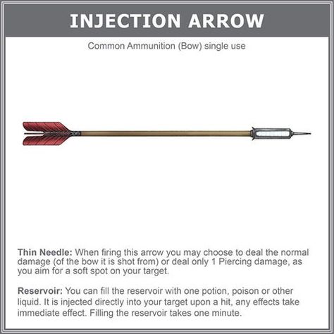 Injection Arrow Fantasy Costco, Dungeon Master's Guide, D D Items, Dnd Dragons, Dnd 5e Homebrew, Dnd Monsters, D&d Dungeons And Dragons, Dungeons And Dragons Homebrew, Game Master