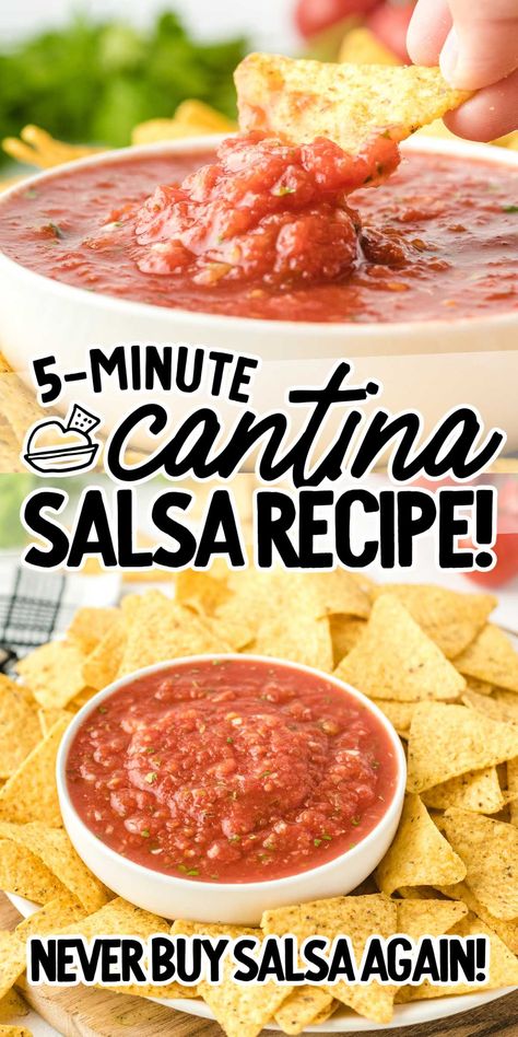 This simple and quick recipe produces fresh, delicious, homemade, authentic restaurant-style salsa in minutes. Easy Restaurant Salsa, Resturant Salsa, Easy Fresh Salsa Recipe, Homemade Restaurant Style Salsa, Mexican Restaurant Salsa, Restaurant Salsa Recipe, Mild Salsa Recipe, Fresh Salsa Recipe Homemade, Restaurant Style Salsa Recipe