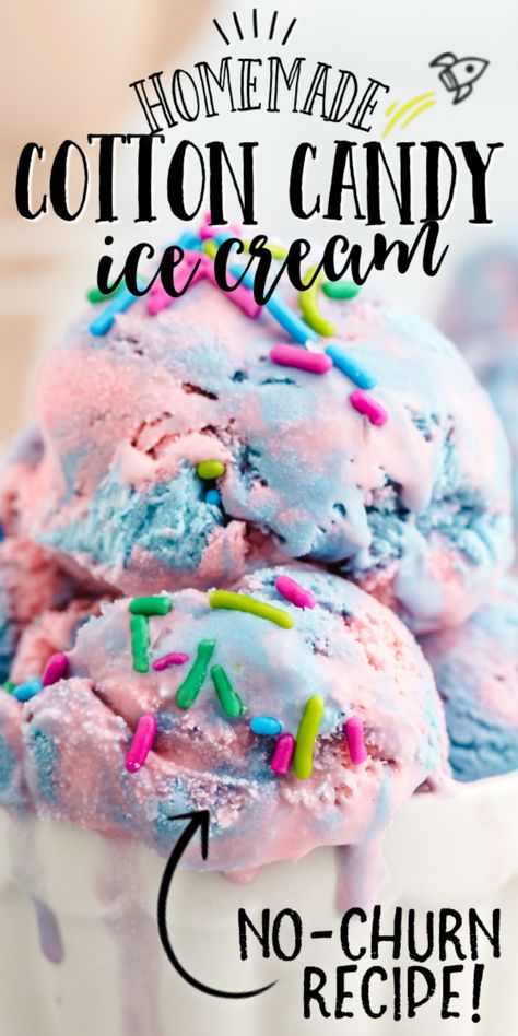 Cotton Candy Ice Cream Cotton Candy Ice Cream Recipe, Homemade Cotton Candy, Low Fat Ice Cream, Cotton Candy Ice Cream, Candy Ice Cream, Easy Ice Cream Recipe, Cotton Candy Flavoring, Making Homemade Ice Cream, Ice Cream Maker Recipes