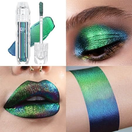 Eyeshadow 3Colors Liquid Metallic Eyeshadows Color Shifting Glitter Multichrome Eye Shadow High Pigmented Long Lasting And Proof3ml Size: One Size.  Color: Multicolor. Holographic Eyeshadow, Teal Eyeshadow, Lipstick Blush, Metallic Liquid, Liquid Glitter Eyeshadow, Metallic Eyes, Eyeshadow Set, Sparkling Eyes, Metallic Eyeshadow