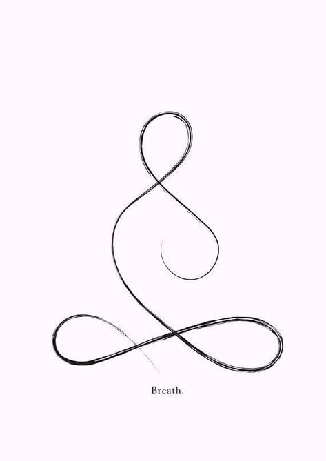 Yoga Symbols Art, Breathe Poster, Just Breathe Tattoo, Meditation Tattoo, Wellen Tattoo, Yoga Symbol, Yoga Tattoos, Yoga Symbols, Unalome Tattoo