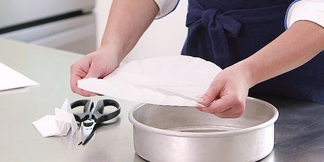 How to Properly Line a Round Cake Pan with Parchment Paper | Southern Living Culinary Tips, Oven Vegetables, Baking Hacks, Food Advice, Cooking Hacks, Tin Foil, Food Info, Round Cake, Country Cooking