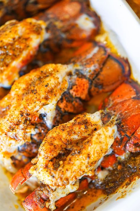 Cajun Lobster Tail Recipe, Lobster Tail Oven, Easy Lobster Tail Recipe, Garlic Butter Lobster, Best Lobster Tail Recipe, Baked Lobster Tails, Butter Lobster, Baked Turkey Wings, Grilled Lobster Tail