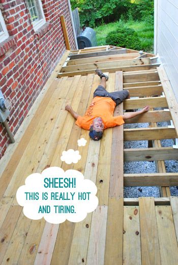 How To Build A Deck: Let's Get This Party Started | Young House Love Free Deck Plans, Build A Deck, Laying Decking, Deck Framing, Aluminum Gazebo, Deck Construction, Young House, Young House Love, Deck Plans