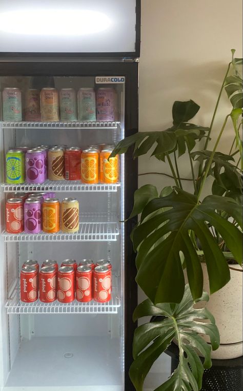 cans, monstera, aesthetic, cute, fridge, food spot, bowls, healty, delicious, lemonade, aesthetic, lifestyle, vibe, that girl Monstera Aesthetic, Lemonade Aesthetic, Fridge Food, Cute Fridge, Drinks Fridge, Functional Beverage, Beverage Fridge, Food Spot, Aesthetic Lifestyle