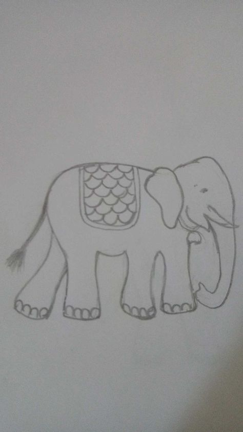 Elephant Aari Work Blouse Tracing, Elephant Drawing For Aari Work, Elephant Tracing Design, Elephant Aari Design, Aari Motif Designs Simple Tracing, Simple Aari Work Trace Paper Designs For Blouse, Aari Work Pencil Drawing, Aari Work Tracing Patterns Simple, Images To Trace