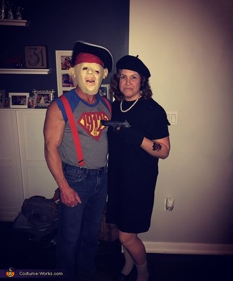 Bernadette: Sloth and Mama Fratelli from the movie, The Goonies. Mama Fratelli Goonies Costume, Sloth Goonies Costume, Goonies Halloween Costume, Step Brothers Halloween Costume, Goonies Costume, Goonies Halloween, The Goonies Sloth, Beard Halloween Costumes, 2023 Costume Ideas