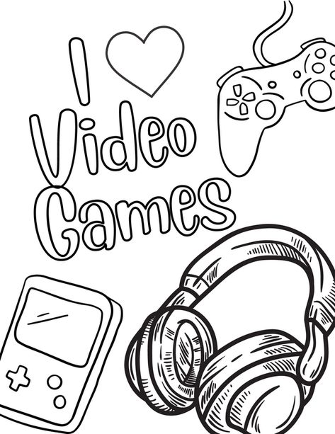 Are video games an obsession at your house? My husband and son love gaming and play video games often. My son also plays games daily with his friends both in person and online. If you have a gamer in your life, you know how deep their passions can run. Our next set of free coloring pages is for gamers to enjoy. Our next set of printables celebrates video games and all the electronic fun that comes with them. Print these free video game coloring pages for your gamer. Xbox Drawing Art, Xbox Coloring Pages, Video Game Printables Free, Video Games Coloring Pages, Gaming Drawings Ideas, Gamer Coloring Pages, Gaming Coloring Pages, Gamer Drawings, Coloring Pages For Men