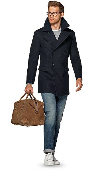 Navy Double Breasted Coat Navy Peacoat Outfit Men, Navy Peacoat Outfit, Peacoat Outfit Men, Navy Coat Outfit, Overcoat Outfit, Peacoat Outfit, Tweed Overcoat, Navy Peacoat, Double Breasted Overcoat