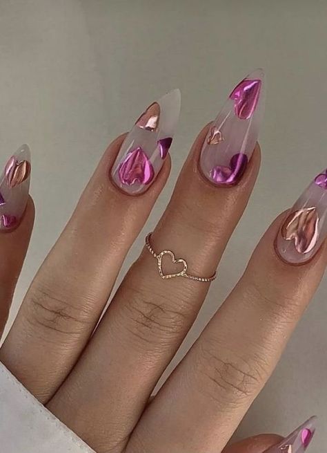 Manicure of the Month, Red & Pink Valentine's Day Nails Nails Valentine, Vday Nails, Unghie Nail Art, Heart Nail Designs, Red French, Nails 2021, Nails Simple, Pink Nail, French Tips