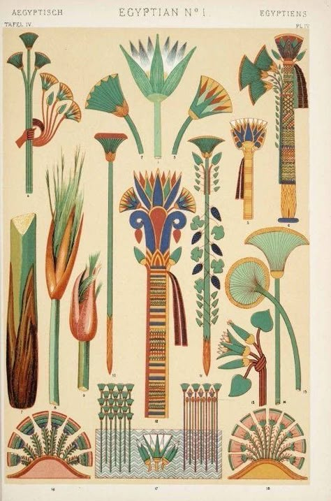 Egypt Inspiration, Egyptian Design Pattern, Egyptian Patterns, Egyptian Ornamented, Grammar Of Ornament, Egypt Style, Egyptian Pattern, Starověký Egypt, Egypt Project