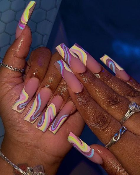 seleena (@seleena6166) on X Multicolor Nails, Paris House, Feminine Hygiene Products, Flamingo Nails, Abstract Nail, Magic Nails, Abstract Nail Art, Diy Acrylic Nails, Glamour Nails