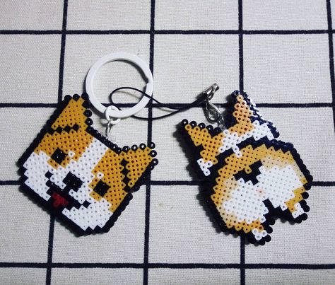 cute #perlerbeads #fusebeads #corgi #dog Corgi Pixel Art, Corgi Cross Stitch Pattern, Shiba Inu Perler Beads, Corgi Cross, Pixel Beads, Fuse Bead Patterns, Pixel Art Templates, Bead Sprite, Hama Beads Patterns