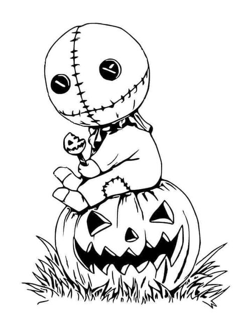 Horror Coloring Pages Free Printable, Horror Coloring Pages, Scary Halloween Coloring Pages, Halloween Coloring Pages Printable, Halloween Coloring Book, Spooky Tattoos, White Drawing, Halloween Drawings, Cartoon Coloring Pages