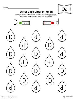 Letter Case Differentiation Worksheet, D Worksheets Preschool, Letter D Activity, Letter D Preschool, Preschool Letter D, Letter D Activities, D Worksheet, Color By Letter, Letter D Worksheet