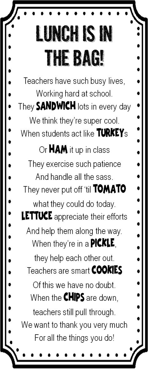 Strong Armor: Teacher Appreciation - Sandwich Poem Appreciation Poem, Teacher Appreciation Lunch, Subway Gift Card, Teacher Appreciation Luncheon, Teacher Lunches, Club Sandwiches, Sandwich Lunch, Teachers Week, Teacher Treats