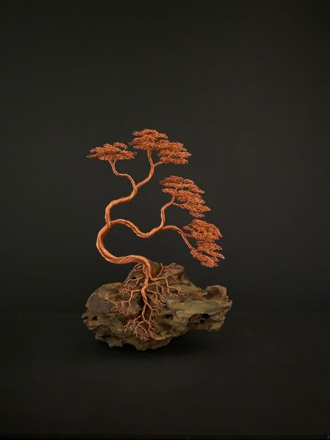 Excited to share this item from my #etsy shop: Copper Canyon - Large Twisted Wire Bonsai Wind Shaped Style Tree Sculpture - Modern Art Windswept Bonsai, Metal Tree Art, Sculpture Modern Art, Bougainvillea Bonsai, Artistic Tree, Wire Bonsai, Wire Ideas, Dragon Stone, Copper Canyon