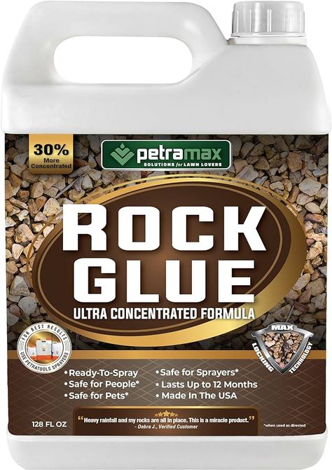 Amazon.com : PetraTools Max Mulch Glue for Landscaping Concentrate Covers (150-300 sq ft), Mulch Binder Glue, Pea Gravel, Mulch for Garden, Mulch for Landscaping, Landscape Rock Glue, Gravel Glue & Lock (32oz) : Patio, Lawn & Garden Pea Gravel Mulch, Gravel Stabilizer, Gravel Glue, Rock Glue, Mulch Dye, Black Rock Landscaping, Mulch Glue, Bed Spray, Garden Mulch