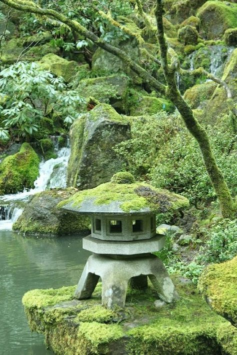 Comment créer un jardin japonais ? Nos inspirations Pinterest Japanese Garden Lanterns, Japanese Stone Lanterns, Beautiful Japanese Gardens, Japanese Zen Garden, Japan Garden, Japanese Bonsai, Japanese Lanterns, Japanese Garden Design, Asian Garden