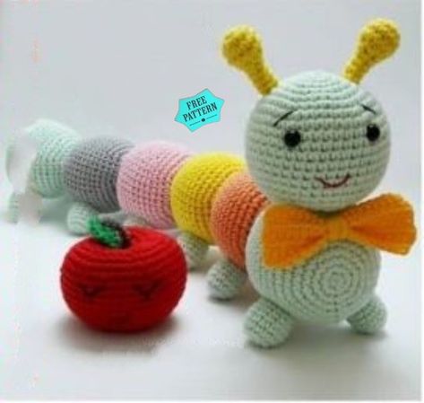 All Free Amigurumi Patterns - Page 17 of 44 - Daily free amigurumi patterns and tutorials. Amigurumi Caterpillar, Caterpillar Construction, Crochet Caterpillar, Crochet Shawl Free, Confection Au Crochet, Crochet Geek, Crochet Shawl Pattern Free, Pola Amigurumi, Crochet Baby Toys