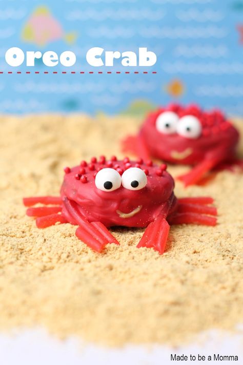 Oreo Crabs - Wouldn't these be fun for summer?! Oreo Frogs, Caramel Ice Cream Cake, Made To Be A Momma, Salted Caramel Ice Cream, Caramel Ice Cream, Edible Crafts, Oreo Pops, Chocolate Covered Oreo, Kids Create