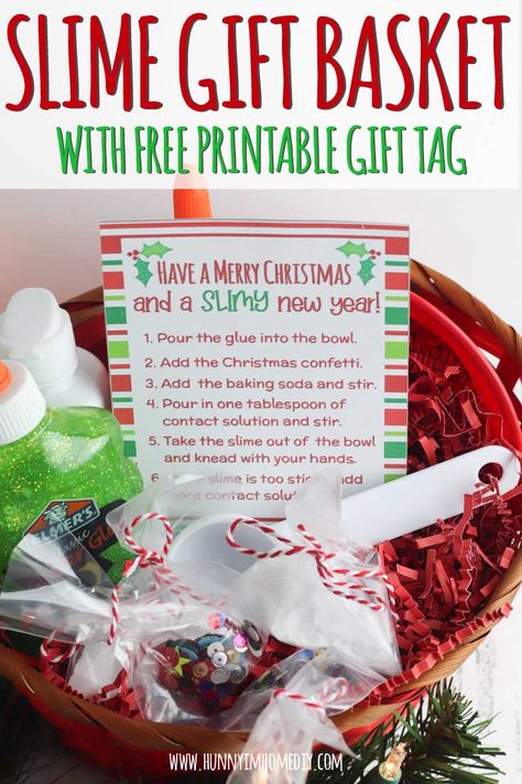 Looking for slime gift basket ideas? You'll love this cute DIY slime gift kit. These slime gift ideas are the perfect slime gift for kids. This cute DIY slime gift basket has everything you'll need to make Christmas slime for kids, including a Christmas slime recipe and Christmas slime gift tags. Whether you need Christmas slime gift ideas or slime gift tags, you'll love this cute DIY gift for kids. #slime #giftideas Popcorn Gift Basket, Stick Ornaments, Christmas Slime, Kids Slime, Cute Popsicle, Popsicle Stick Ornaments, Perfect Slime, Kids Gift Baskets, Popcorn Gift