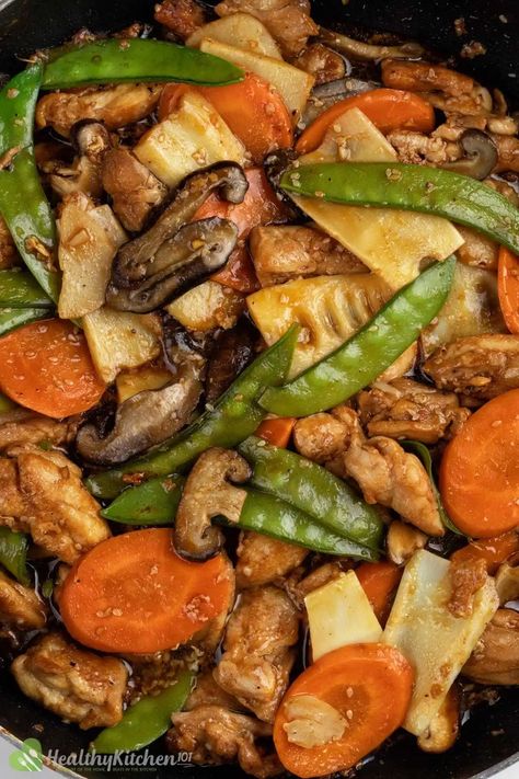 Moo Goo Gai Pan Recipe: A Modernized American-Chinese Stir-Fry Dish Moo Goo Gai Pan Recipe, Moo Goo Gai Pan, Asian Diet, Fried Veggies, Homemade Chinese Food, Chinese Stir Fry, Pan Recipe, Chicken Chunks, Chinese Cooking Recipes