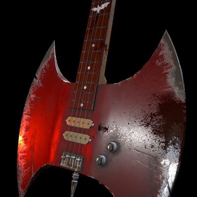 ArtStation - Artworks Cool Looking Guitars, Marceline Bass Guitar, Ax Guitar, Marceline Guitar, Bard Warlock, Marceline Cosplay, Hello Kitty Guitar, Punk Fashion Diy, Glass Dolls