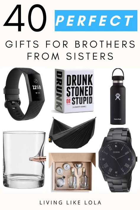 These are the best gifts to get your brother for his birthday. Gifts for brother from little sister Bday Gifts For Brother From Sister, Presents For Brother Birthday, Brother 40th Birthday Gift, Gifts For Older Brother From Sister, Gifts To Get Your Brother, Brother Birthday Gift Ideas From Sister, 40th Birthday Ideas For Brother, Birthday Gift For Brother From Sister, Gifts For Brothers Birthday