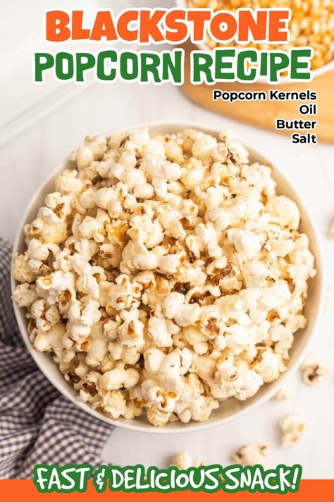 Blackstone Popcorn Recipe, Popcorn On Blackstone, Popcorn On The Blackstone, Blackstone Popcorn, Camp Chef Griddle Recipes, Blackstone Desserts, Griddle Ideas, Blackstone Ideas, Blackstone Cooking