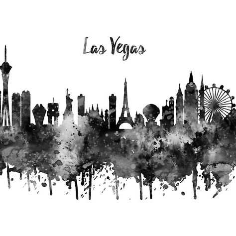 Circle Project, Las Vegas Art, Las Vegas Skyline, Vegas Skyline, Watercolor City, City Print, Office Art, City Prints, Purple Wallpaper