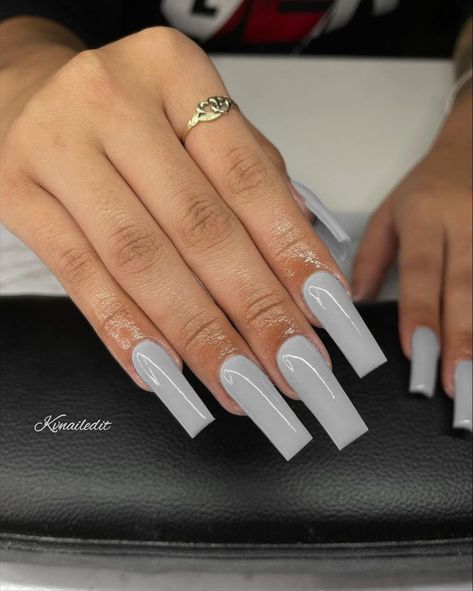 Plain Acrylic Nails, Grey Acrylic Nails, Tapered Square Nails, Milky Nails, Colored Acrylic Nails, Simple Acrylic Nails, Short Square Acrylic Nails, Acrylic Nails Coffin Pink, Long Square Acrylic Nails