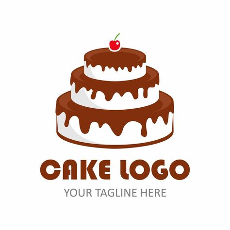 Cake Logo Design Free, Cake Vector Logo, Cake Logo Design Graphics, Tools Logo, Logo Design Elements, Modern Bakery, Tool Logo, Cake Vector, Cake Logo Design