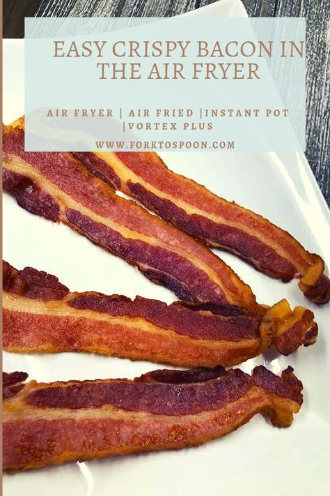 Easy Crispy Bacon In The Air Fryer Crispy Bacon In Air Fryer, Air Fryer Bacon Crispy, Air Fried Bacon, Bacon In Air Fryer, Airfryer Potatoes, Bacon In The Air Fryer, Air Fry Bacon, Air Fryer Bacon, Fried Bacon