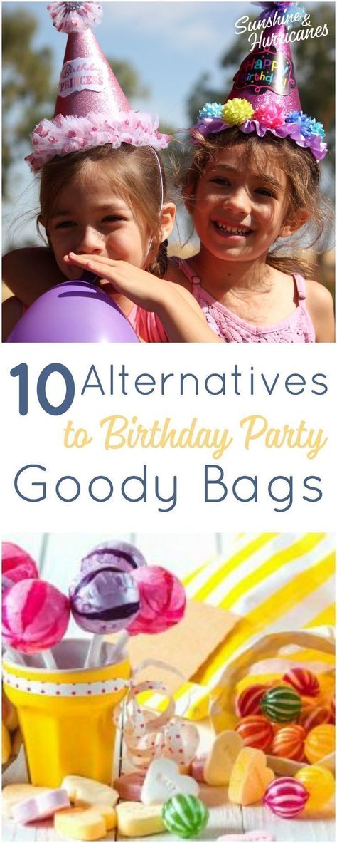 10 Alternatives to Birthday Party Goody Bags. Cute, Clever and Creative ideas for party favors that aren't junk. Kids Birthday Parties|Party Favors|Goody Bags|Alternatives to Goody Bags| Birthday Party Ideas|Affordable Party Favors  via @sunandhurricane Dollar Store Party Favors, Birthday Party Goody Bags, Birthday Party Favor Ideas, Toddler Party Favors, Affordable Party Favors, Party Goody Bags, Birthday Party Goodie Bags, Goodie Bags For Kids, Birthday Goodie Bags