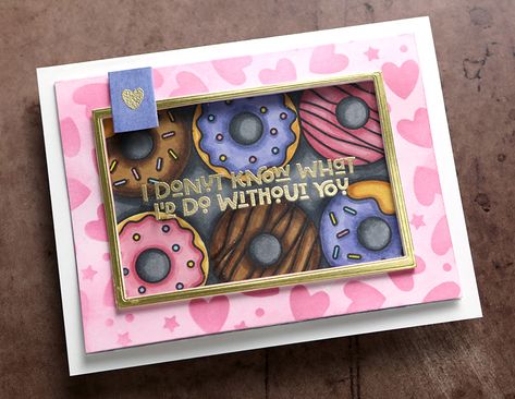 Sweet Days, Donut Box, Stamp Card, Bee Creative, Pink Envelopes, February 2023, Sweetest Day, Card Kits, Simon Says Stamp