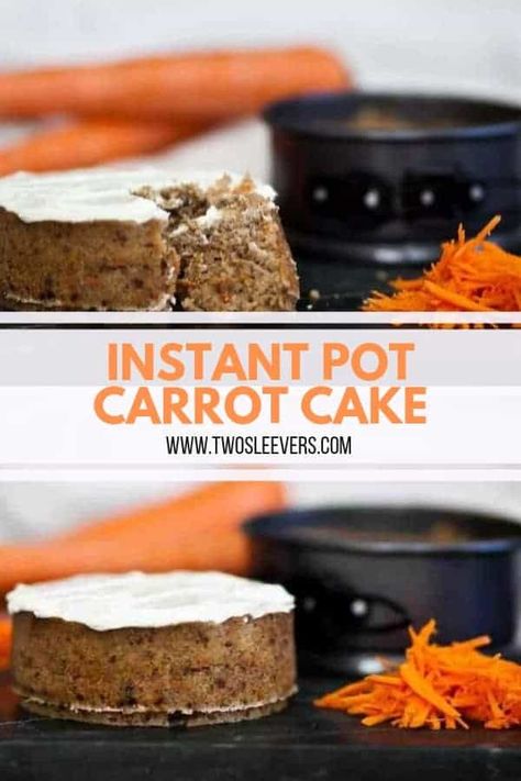 Make a Keto Carrot Cake in your pressure cooker that's both gluten-free and low carb! It's perfect for days you don't want to dirty a ton of dishes. And guess what? It tastes like a real cake. Instant Pot Carrot Cake | Keto Carrot Cake Recipe | Gluten Free Carrot Cake Recipe | Pressure Cooker Cake Recipe | Carrot Cake Recipe with Almond Flour | Carrot Cake Recipe | Low Carb Carrot Cake | TwoSleevers #instantpotcarrotcake #carrotcake #glutenfreecarrotcake #glutenfreecake #ketocakerecipe Carrot Cake Recipe Gluten Free, Almond Flour Carrot Cake, Traditional Carrot Cake Recipe, Keto Carrot Cake Recipe, Pressure Cooker Cake, Recipe Carrot Cake, Gluten Free Carrot Cake Recipe, Keto Carrot Cake, Low Carb Carrot Cake